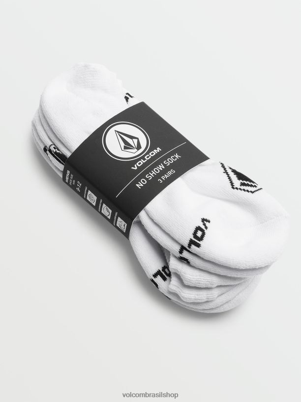 br Volcom homens acessórios no show meias de pedra pacote com 3 branco 88NNJ435