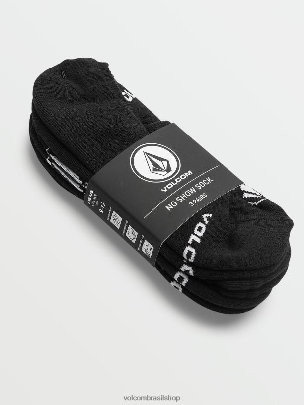 br Volcom homens acessórios no show meias de pedra pacote com 3 preto 88NNJ439