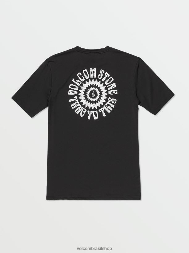 br Volcom homens roupas camisa manga curta falhada preto 88NNJ648