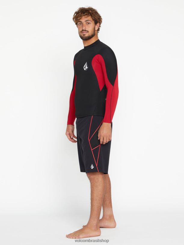 br Volcom homens roupas jaqueta surf vitals jack robinson 2mm upf 50 preto 88NNJ654