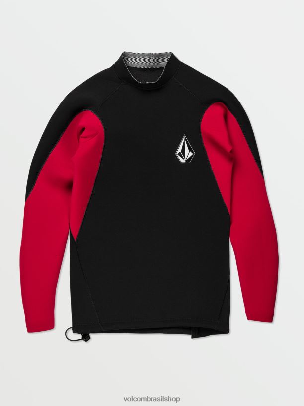 br Volcom homens roupas jaqueta surf vitals jack robinson 2mm upf 50 preto 88NNJ654