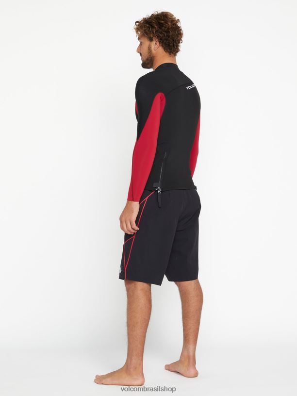 br Volcom homens roupas jaqueta surf vitals jack robinson 2mm upf 50 preto 88NNJ654