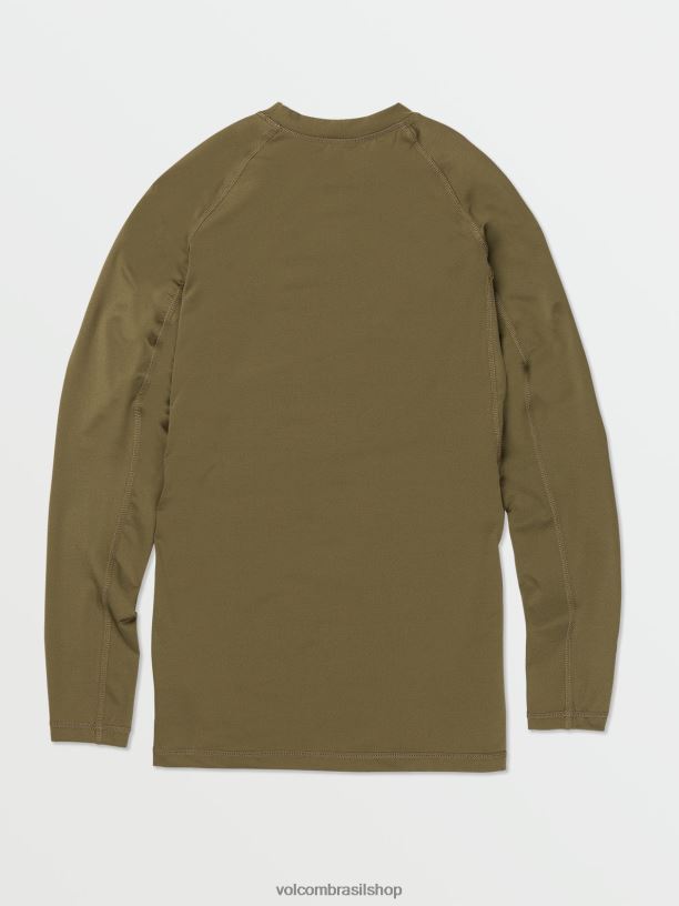br Volcom homens roupas lido camisa de manga longa sólida militares 88NNJ653