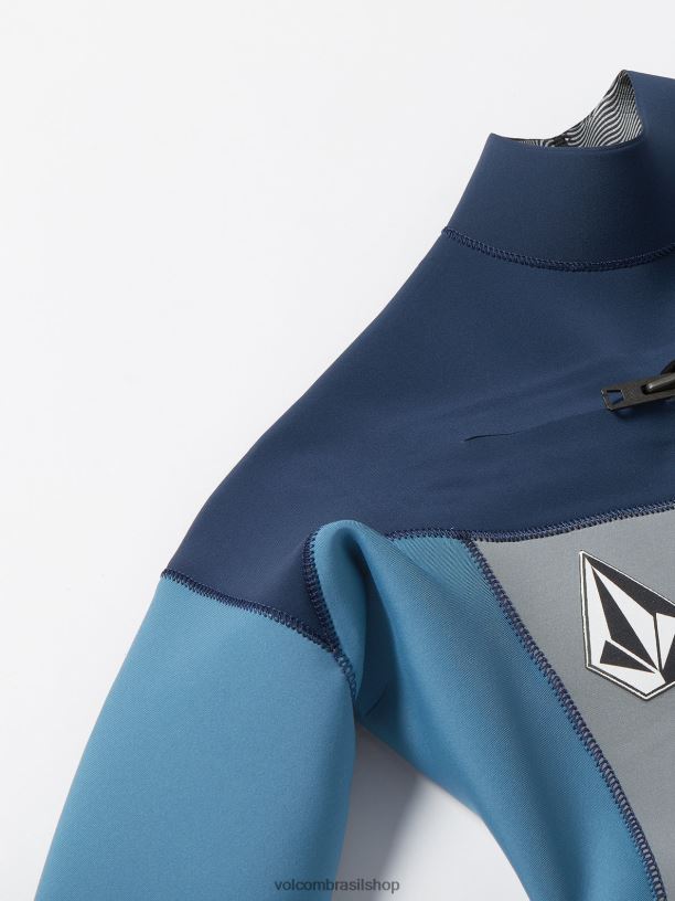 br Volcom homens roupas Fato completo com fecho de peito modulador 3/2mm cruzer azul 88NNJ645