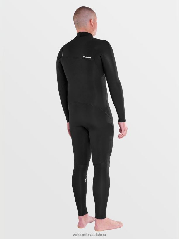 br Volcom homens roupas Fato completo com fecho de peito modulador 3/2mm preto 88NNJ637