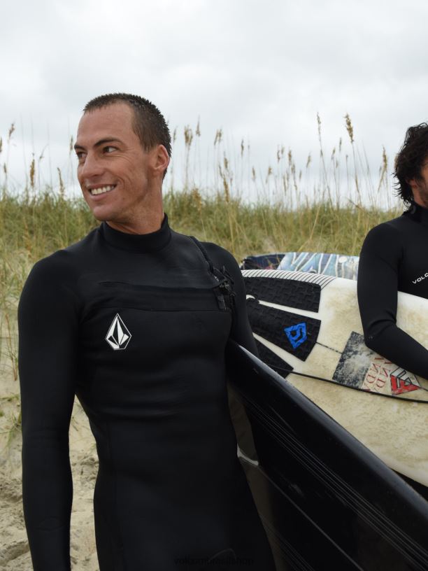 br Volcom homens roupas Fato completo com fecho de peito modulador 3/2mm preto 88NNJ637