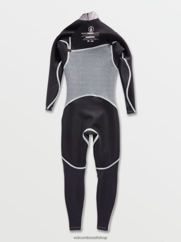 br Volcom homens roupas Fato completo de manga longa modulador 2/2mm preto 88NNJ640