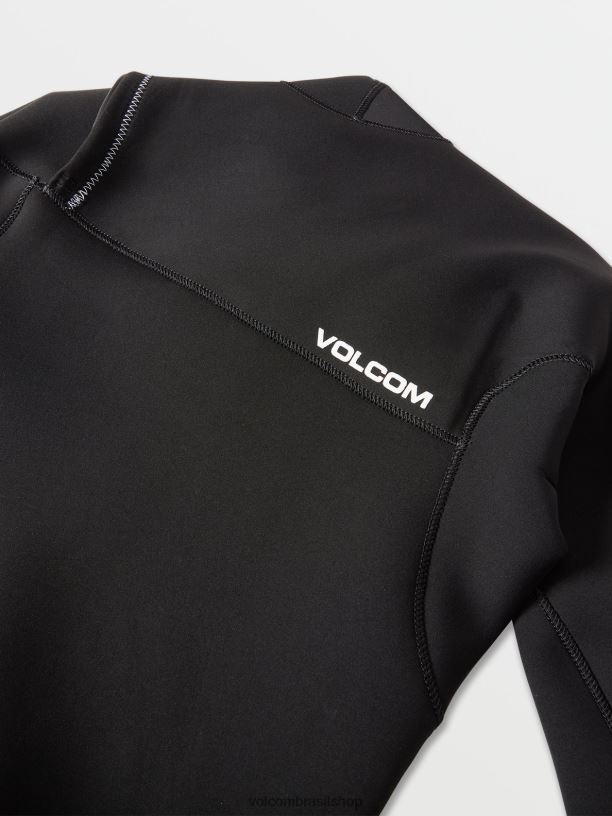 br Volcom homens roupas Fato completo de manga longa modulador 2/2mm preto 88NNJ640