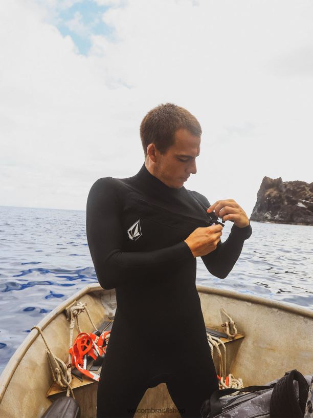 br Volcom homens roupas Fato completo de manga longa modulador 2/2mm preto 88NNJ640