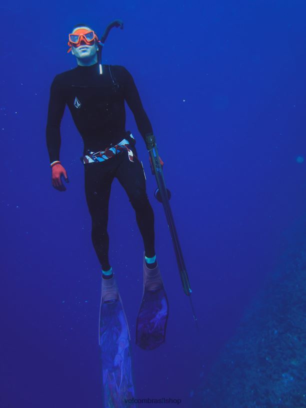 br Volcom homens roupas Fato completo de manga longa modulador 2/2mm preto 88NNJ640