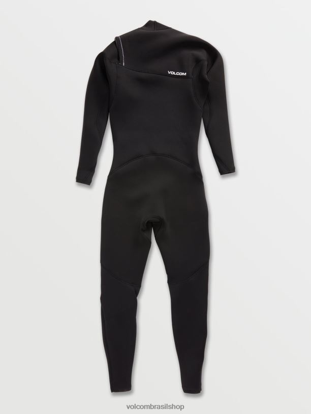 br Volcom homens roupas Fato completo de manga longa modulador 2/2mm preto 88NNJ640