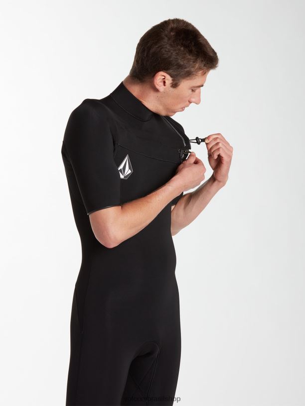 br Volcom homens roupas fato completo de manga curta modulador 2/2mm preto 88NNJ642