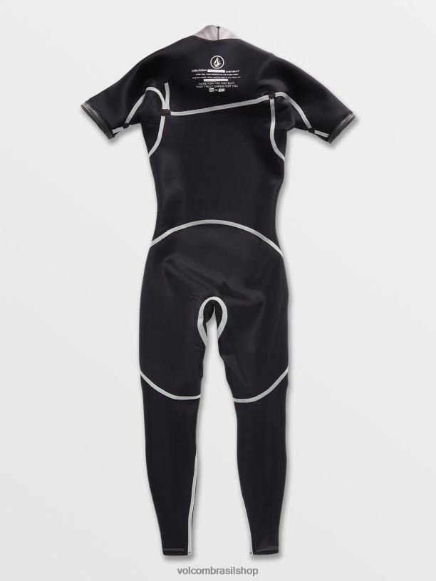 br Volcom homens roupas fato completo de manga curta modulador 2/2mm preto 88NNJ642
