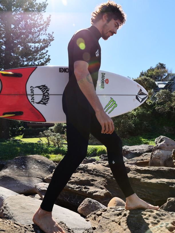 br Volcom homens roupas fato completo de manga curta modulador 2/2mm preto 88NNJ642