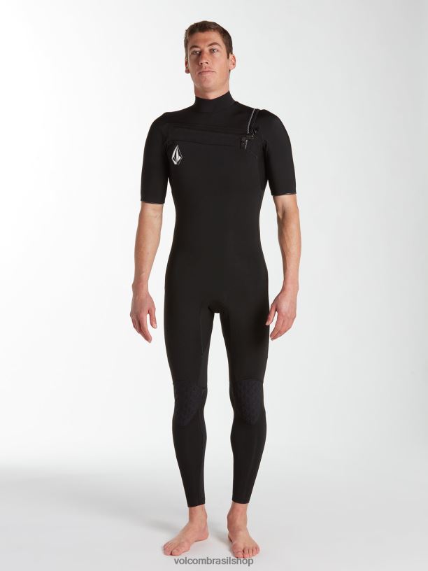 br Volcom homens roupas fato completo de manga curta modulador 2/2mm preto 88NNJ642