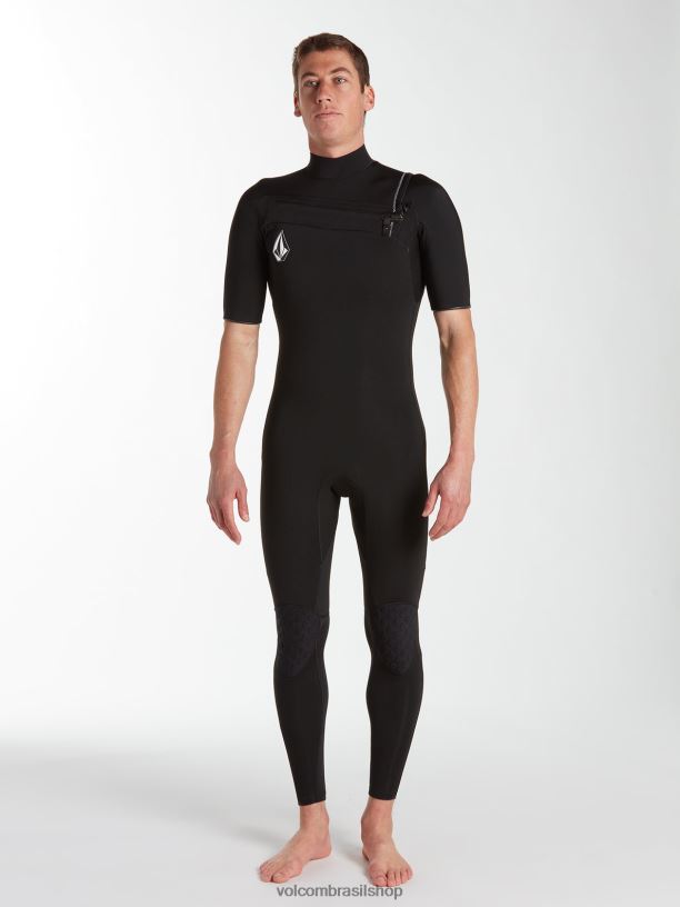 br Volcom homens roupas fato completo de manga curta modulador 2/2mm preto 88NNJ642