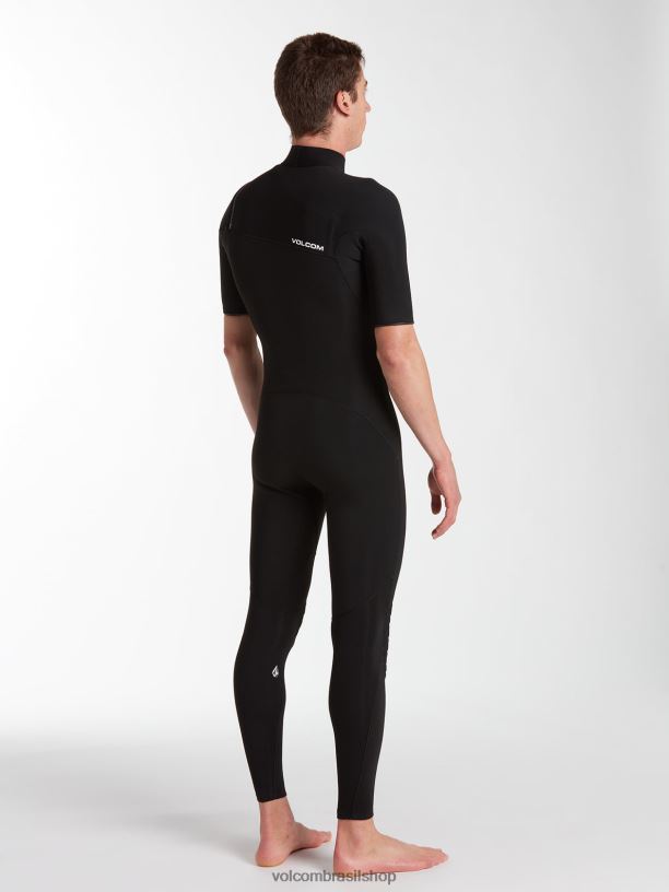 br Volcom homens roupas fato completo de manga curta modulador 2/2mm preto 88NNJ642
