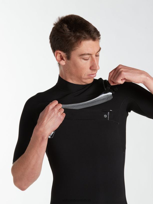 br Volcom homens roupas fato completo de manga curta modulador 2/2mm preto 88NNJ642
