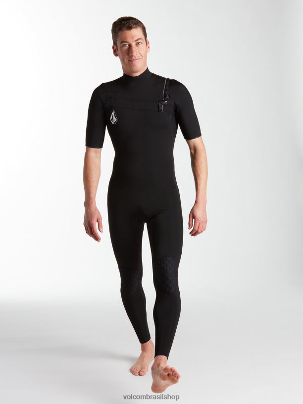 br Volcom homens roupas fato completo de manga curta modulador 2/2mm preto 88NNJ642