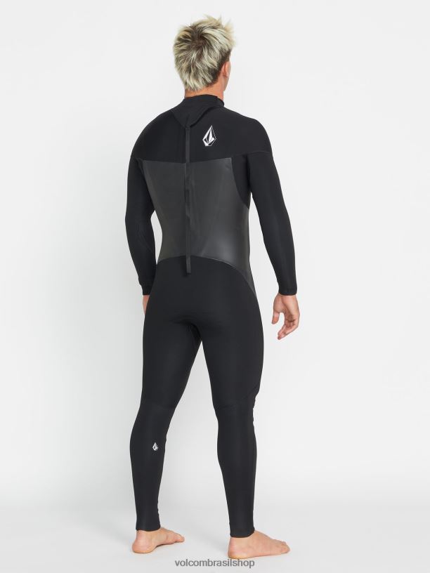 br Volcom homens roupas modulador 3/2mm manga longa nas costas com zíper preto 88NNJ638