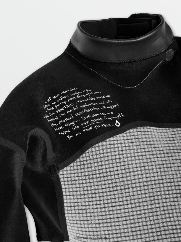 br Volcom homens roupas modulador 3/2mm manga longa nas costas com zíper preto 88NNJ638