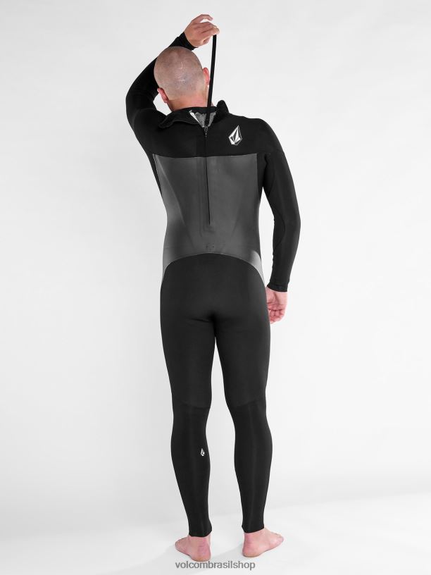 br Volcom homens roupas modulador 4/3mm manga longa nas costas com zíper preto 88NNJ636