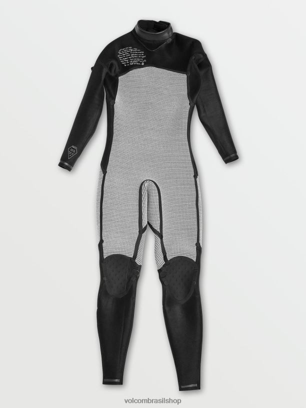 br Volcom homens roupas modulador 4/3mm manga longa nas costas com zíper preto 88NNJ636