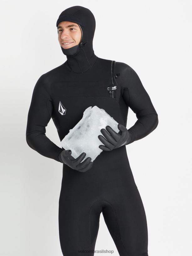 br Volcom homens roupas modulador 5/4/3mm capuz com zíper no peito preto 88NNJ641
