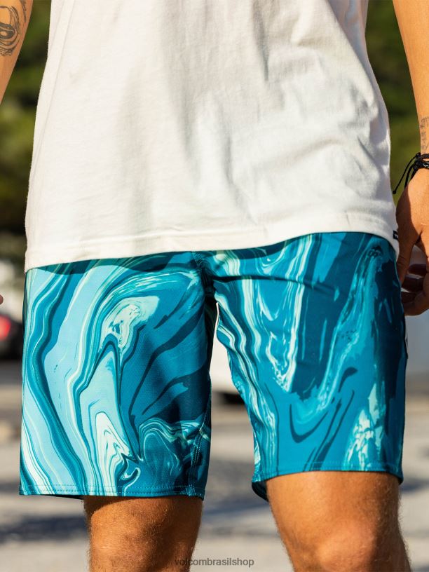 br Volcom homens roupas baús mod-tech de mármore psique litoral azul 88NNJ286