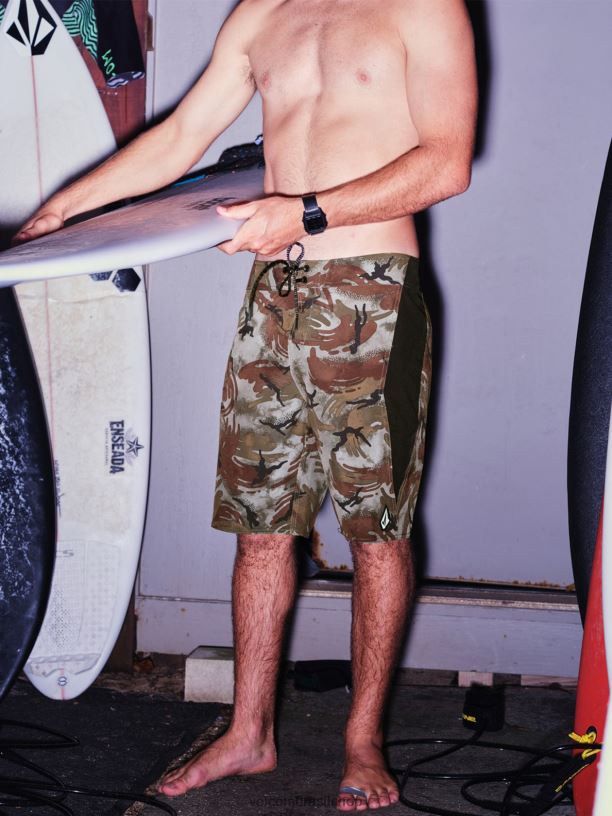 br Volcom homens roupas calção de banho surf vitals jack robinson mod-tech camuflar 88NNJ259