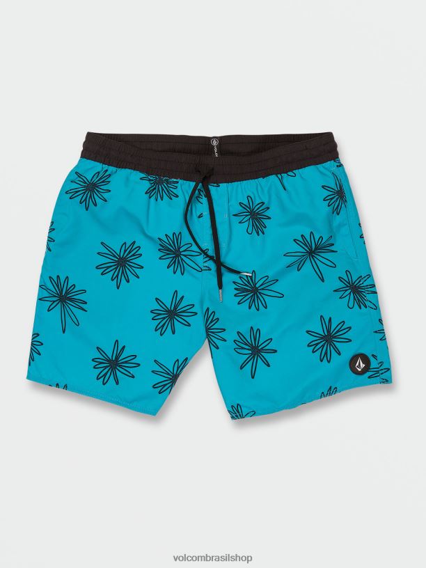 br Volcom homens roupas calção de cintura elástico polly pack azul elétrico 88NNJ289
