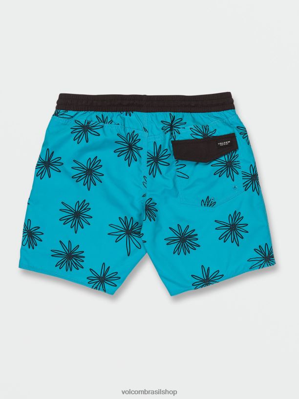 br Volcom homens roupas calção de cintura elástico polly pack azul elétrico 88NNJ289