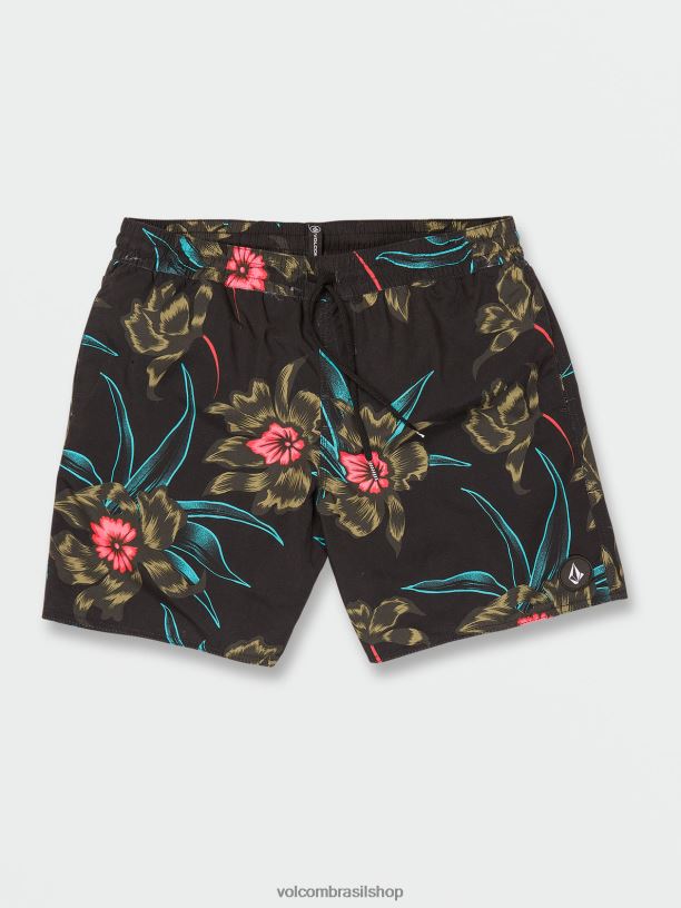br Volcom homens roupas calção de cintura elástico polly pack combinação preta 88NNJ279