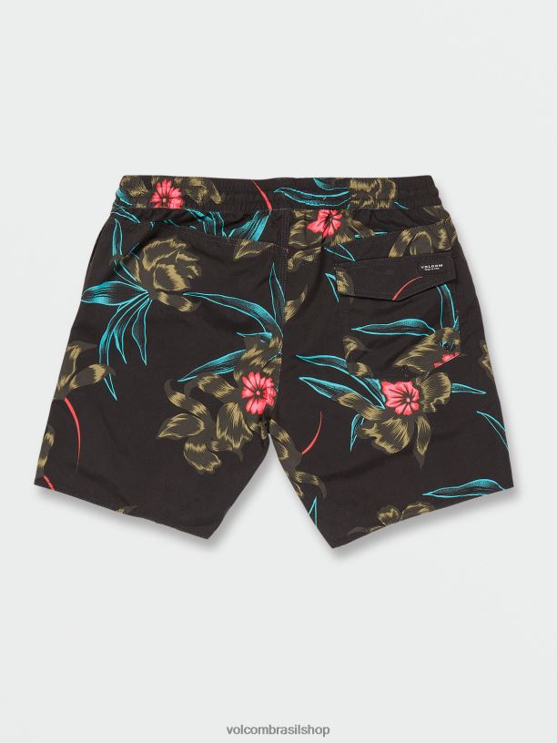 br Volcom homens roupas calção de cintura elástico polly pack combinação preta 88NNJ279