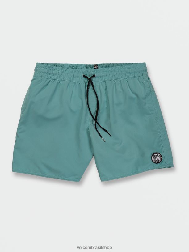 br Volcom homens roupas calção de cintura elástico sólido lido cali urze azul 88NNJ272