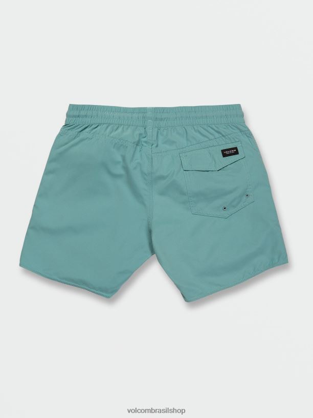 br Volcom homens roupas calção de cintura elástico sólido lido cali urze azul 88NNJ272