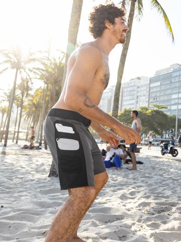 br Volcom homens roupas shorts surf vitals yago dora preto 88NNJ248