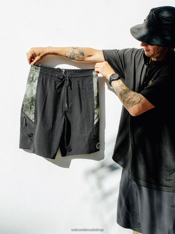 br Volcom homens roupas surf vitals balaram stack mod trunks preto 88NNJ266