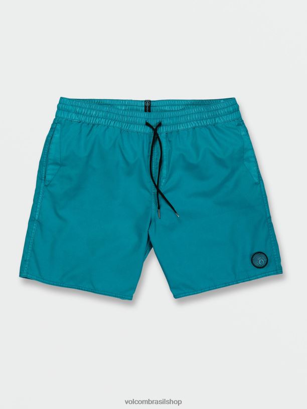 br Volcom homens roupas troncos de cintura elástica central azul elétrico 88NNJ274