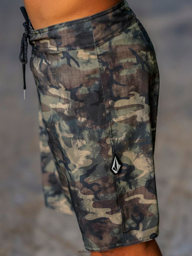 br Volcom homens roupas troncos de mod sólido lido verde oculto 88NNJ251