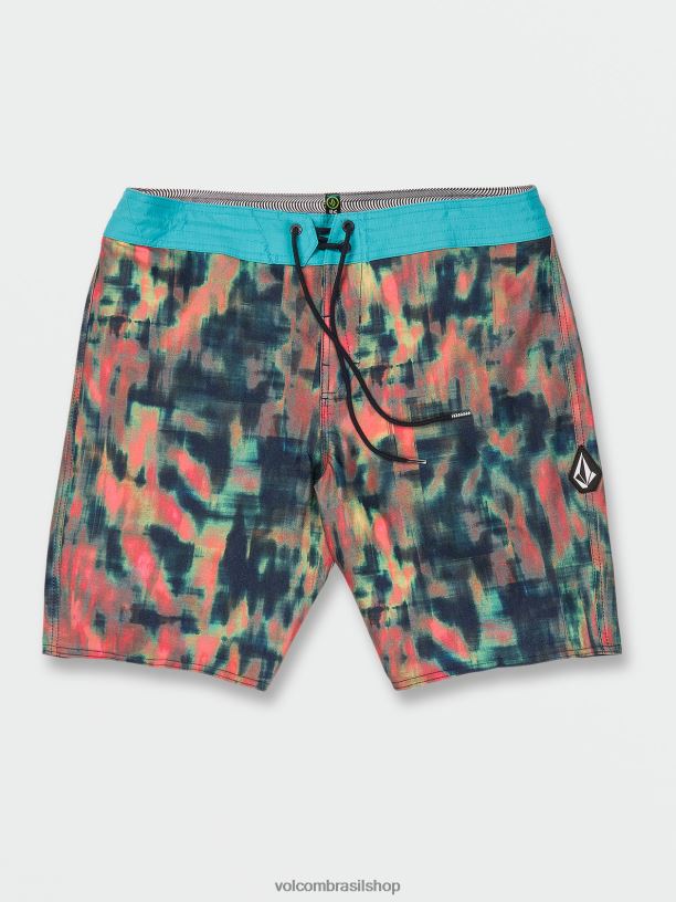 br Volcom homens roupas troncos de pedra amassados marinha 88NNJ284