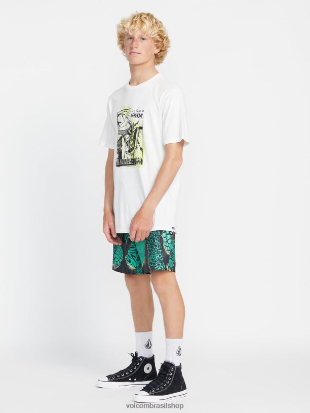 br Volcom homens roupas troncos de pedra amassados preto 88NNJ261