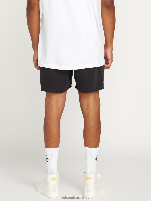 br Volcom homens roupas troncos sólidos lidos preto 88NNJ270