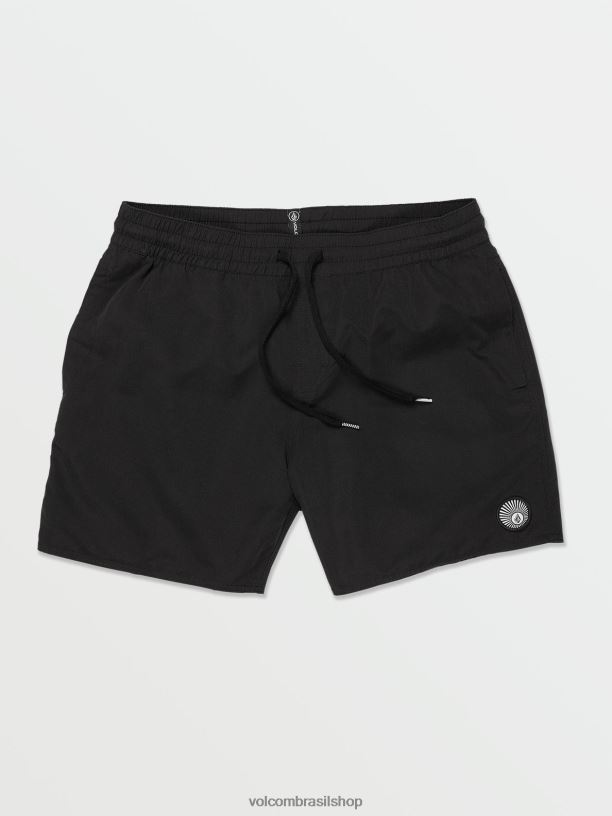 br Volcom homens roupas troncos sólidos lidos preto 88NNJ270