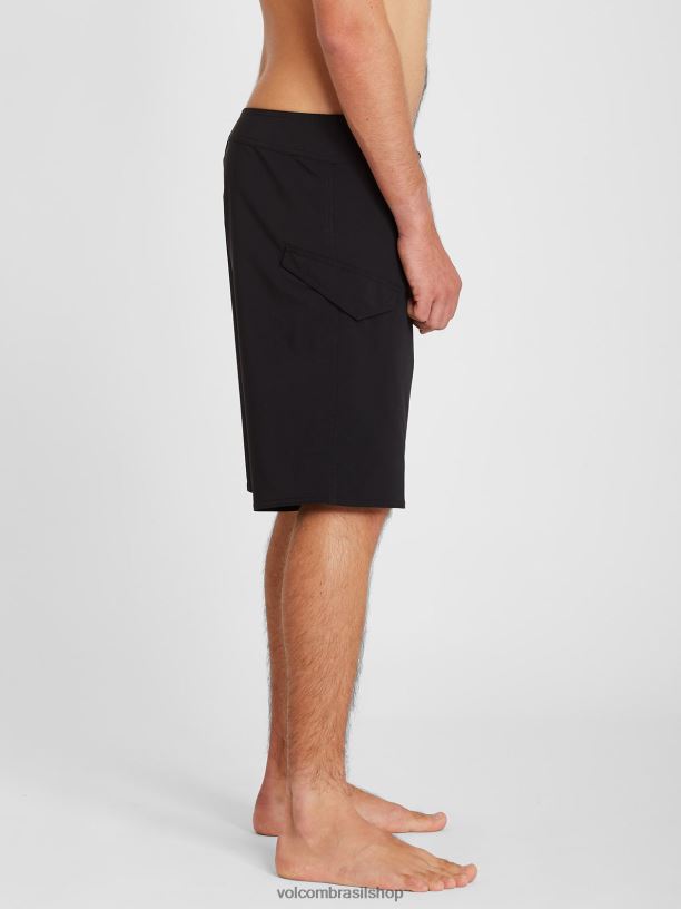 br Volcom homens roupas troncos sólidos mod-tech lido preto 88NNJ283