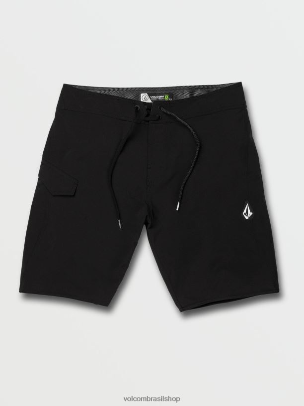 br Volcom homens roupas troncos sólidos mod-tech lido preto 88NNJ283