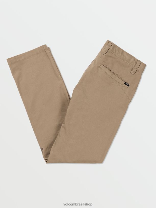 br Volcom homens roupas calça chino moderna frickin caqui 88NNJ307