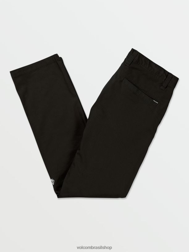 br Volcom homens roupas calça chino moderna frickin preto 88NNJ295