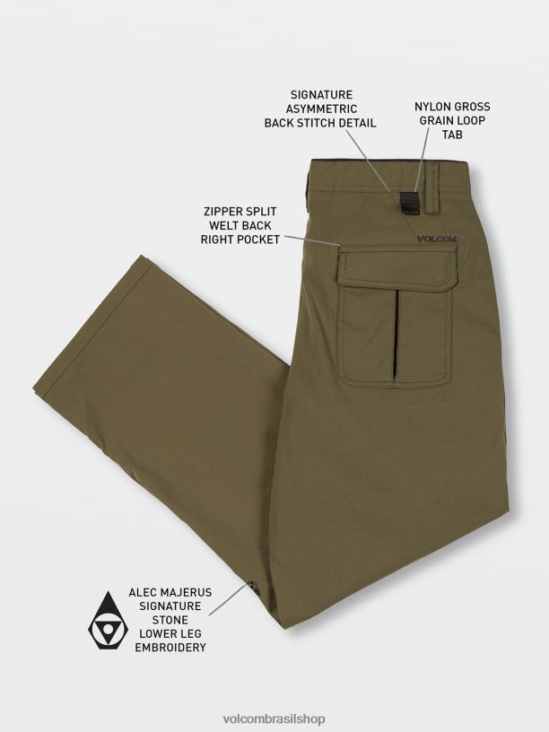 br Volcom homens roupas calça skate vitals alec majerus musgo de inverno 88NNJ314