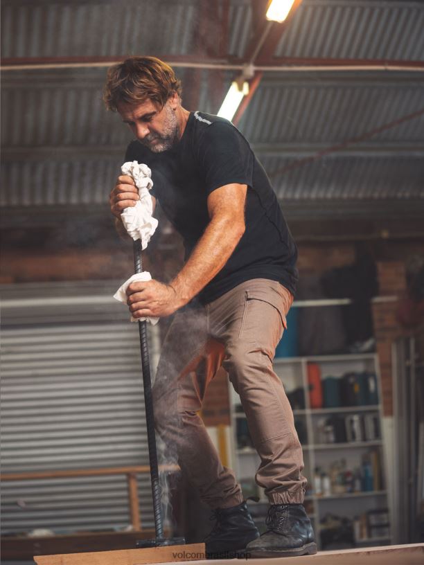 br Volcom homens roupas calças algemadas com calibre de trabalho rajado 88NNJ302